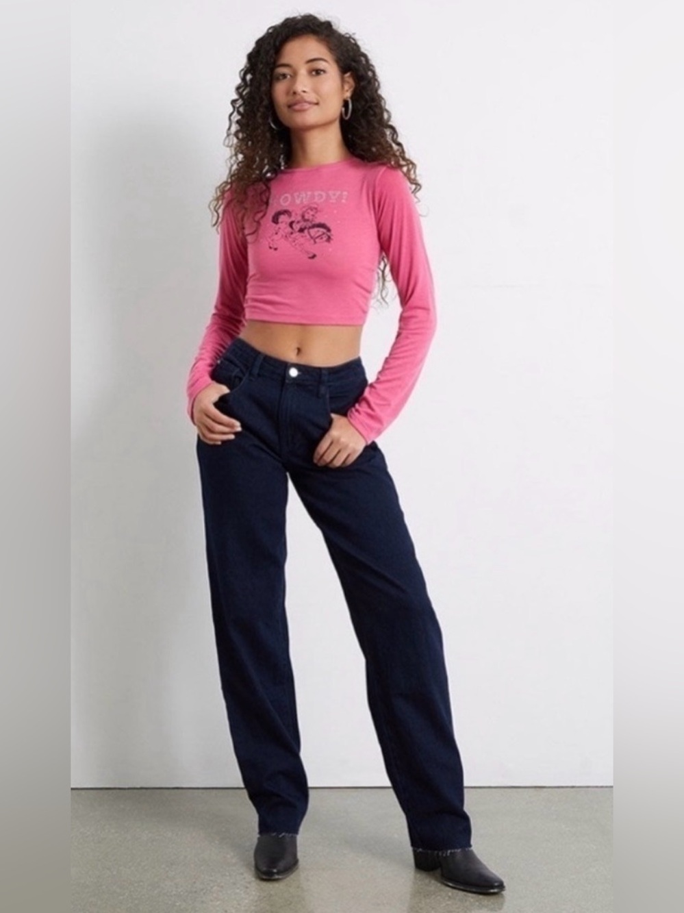 NWT WeWoreWhat Low Rise Dad Jeans Dark Wash Raw Hem - Size 27